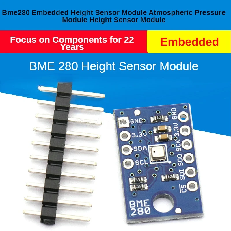 BME280 Sensor de altura Digital integrado Módulo de Sensor de presión barométrica de temperatura y humedad I2C 1,2-3,6 V Módulo de Sensor BME280