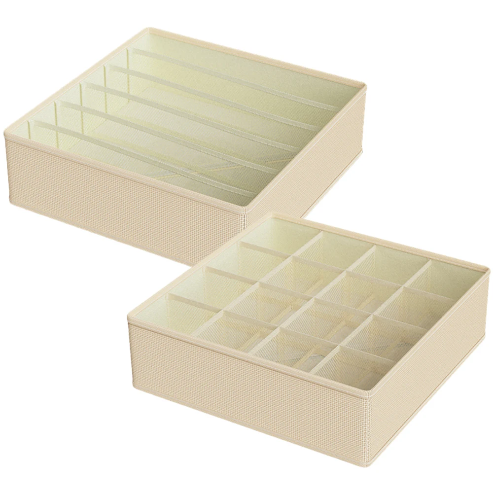 

1 set Underwear Storage Box Oxford Cloth 6+16Grids Foldable Large Capacity Drawer Organizer Bra Socks Shirt Accessories Holder