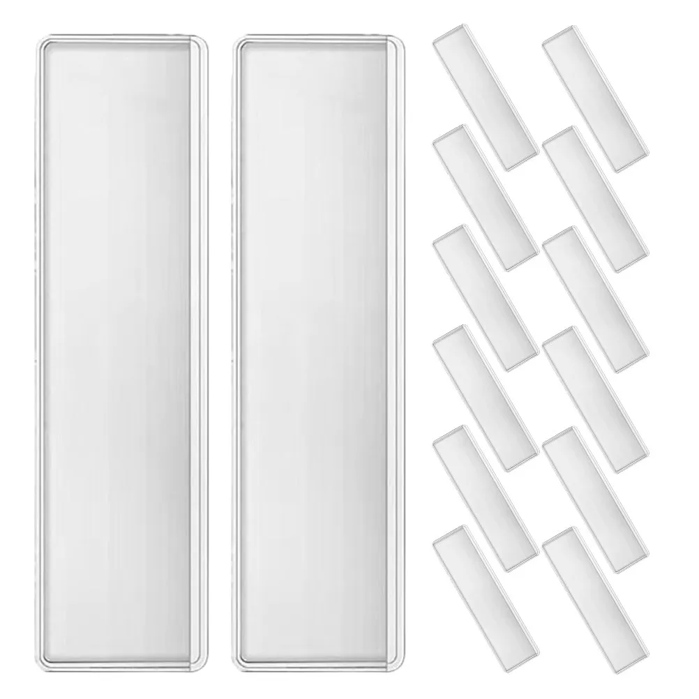 

25Pcs Transparent PVC Adhesive Label Holders Clear Plastic Index Card Pockets Self Adhesive for Office Warehouse Shelf Drawer