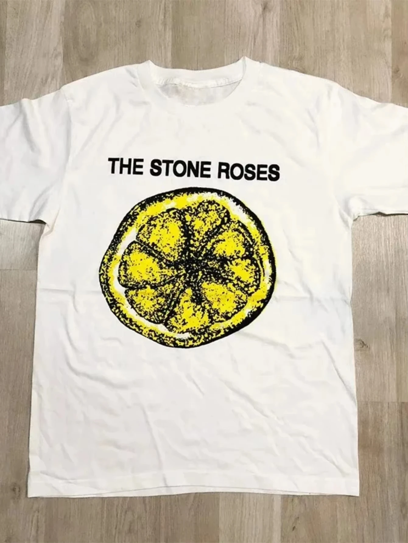 2026 Men Vintage Rock Graphic T‑Shirt Distressed Lemon Fruit Art Print White Short Sleeve Casual Tee