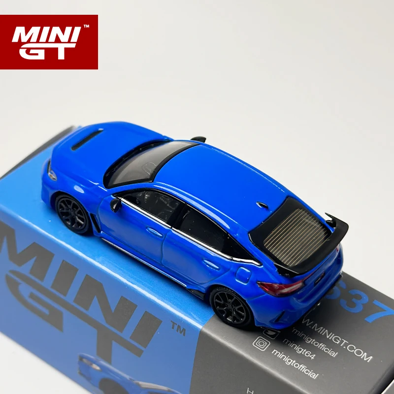 MINIGT 1:64 Civic Type R Boost Blue Pearl 2023 alloy car model 637