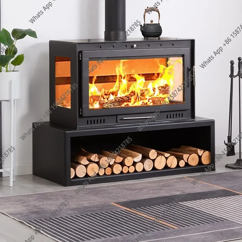 62X O Real Fire Wood-burning Fireplace Single-sided Double-sided Three-sided Viewing Fire Heating Fireplace Winter