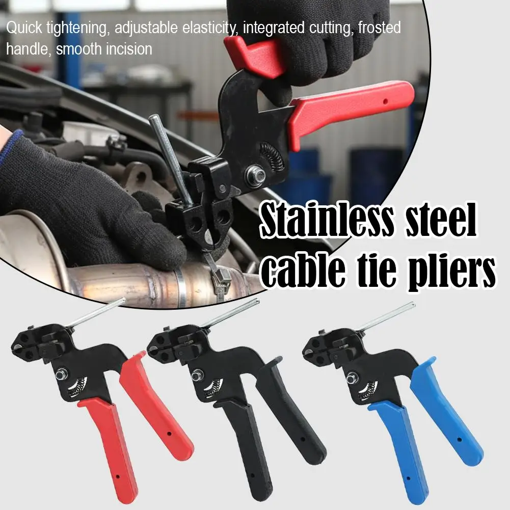 Cable Ties Plier Fastening Strap Cutting Tool Cutter Tension Automatic Zip Gun 304 Stainless Steel Locking Tie Hand Wrap Tool view 4