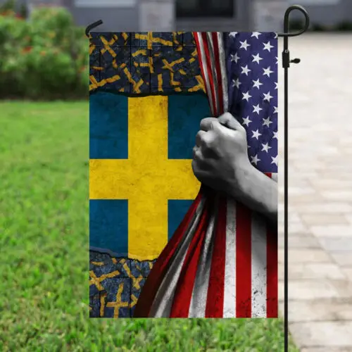 Sweden American Flag Garden Flag