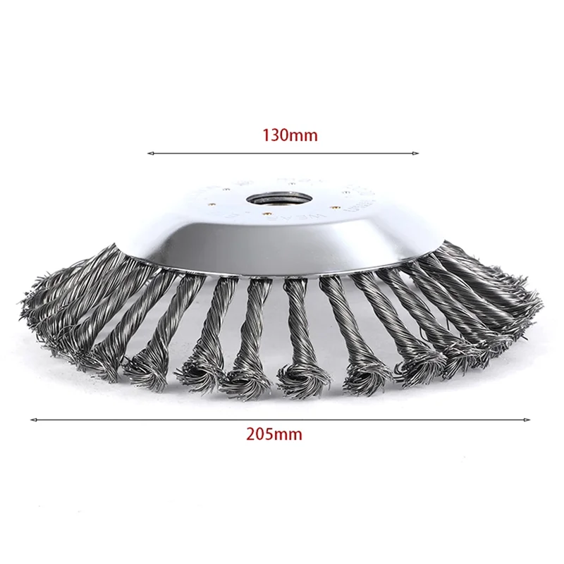 ABGR-Weed Remover Tool Rasenbürste Trimmerkopf 8 Zoll Stahldraht Rad Freischneider Klinge Gartenbedarf Einfache Installation Einfach zu installieren