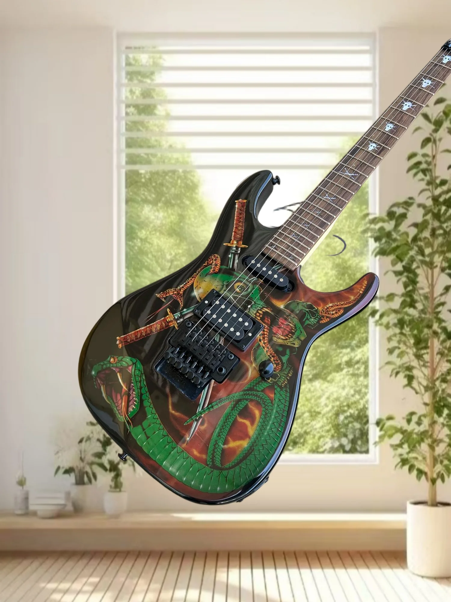 Snake STSS Electric Guitar SH Pickup Double Rocking Solid Wood Guitar Body Smooth Wear-resistant Maple Neck Free Shipping