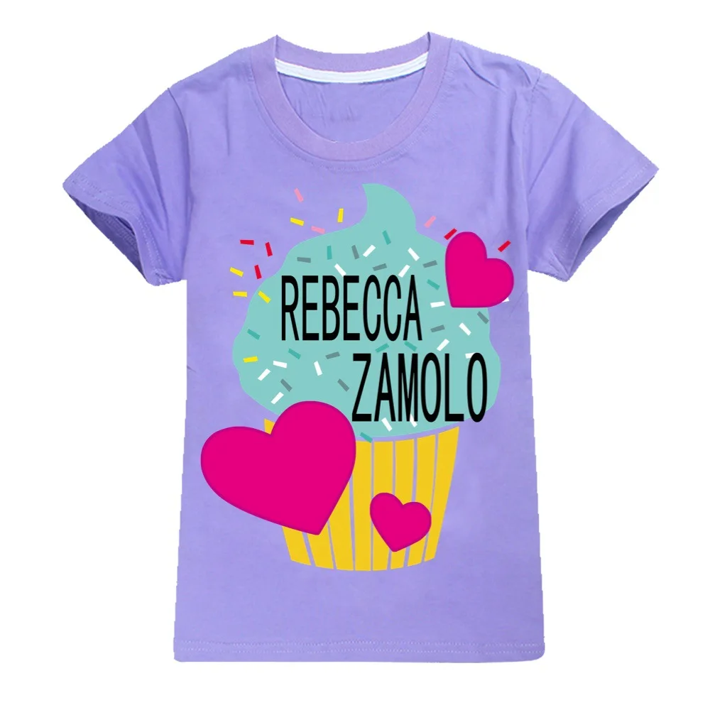 REBECCA ZAMOLO-Camiseta informal de dibujos animados para niños, ropa 100% de algodón, a rayas, Tops1518