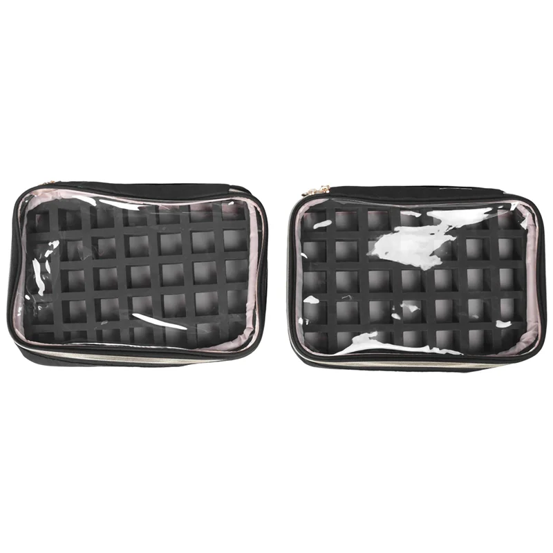 

ABGG-Nail Polish Organizer Holds 24 Bottles Removable Bags And Tools Storage Pockets