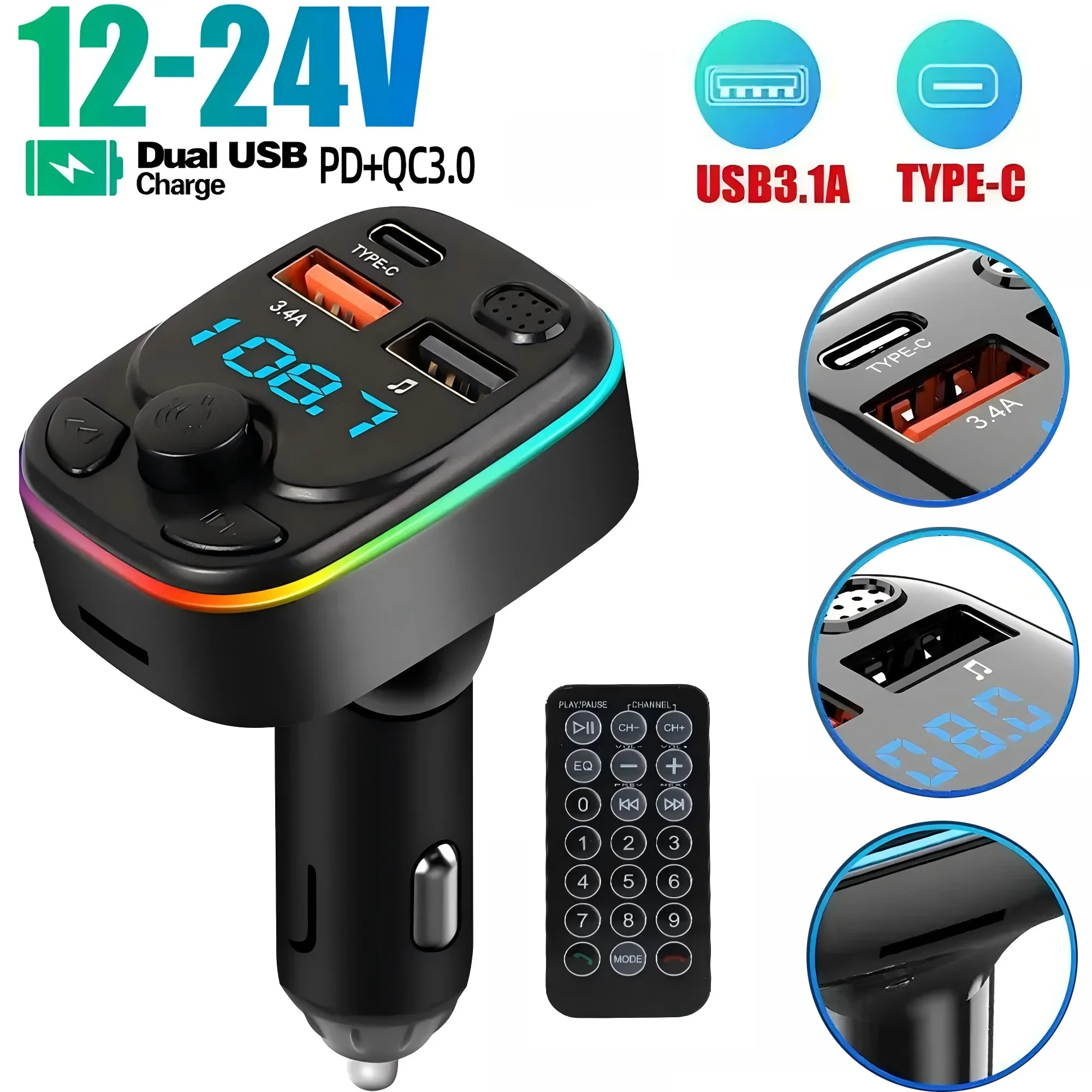 Bluetooth 5.0 Car F…