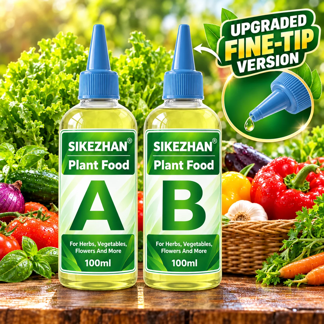 SIKEZHAN Hydroponics Plant Food A&B Liquid Nutrient Fertilizer Solution 2x100ml forSoilless Herbs Vegetables Fruits Growth Kit