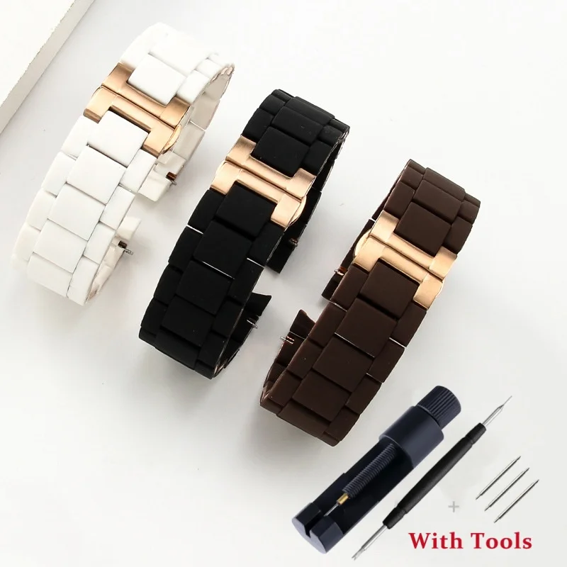 

20mm 23mm High Quality Rubber Silicone+Stainless Steel Watch Strap Replacement for AR5890 AR5891 AR5906 AR5905 Waterproof Band