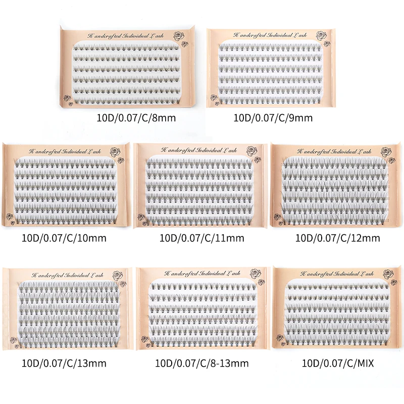 60/120 حزم كاذبة رمش تمديد رموش بالمنك الطبيعية مجموعات الفردية 10D جلدة عناقيد ماكياج أهداب عيون فو Cils
