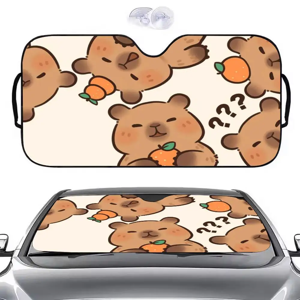 

Милый мультфильм C-CapybaraS, автомобильный солнцезащитный козырек, зонтик, лобовое стекло автомобиля, солнцезащитный козырек, защита от ультрафиолета