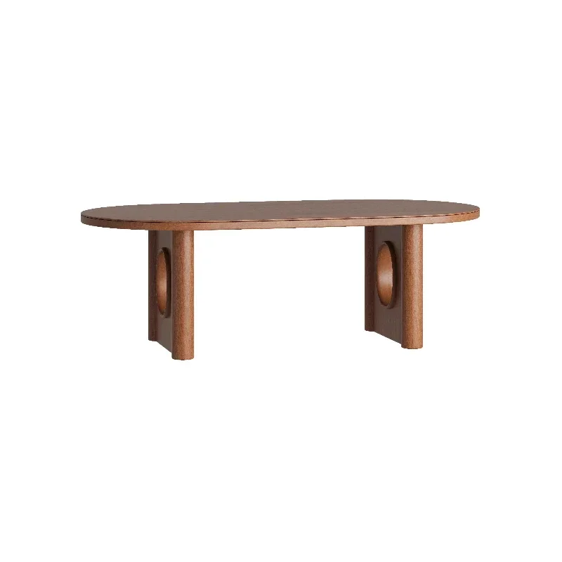 Simple log style coffee table, artistic style home living room tea table storage tea table, French minimalist small table