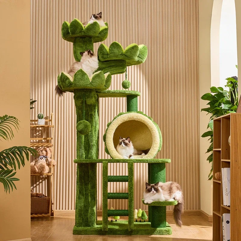 Lotus Castle Cat Tree Nordic Originality Design Plaything Cat Scratching Post Cat Climbing Wall Pet Products Columpio Gatos FYCT