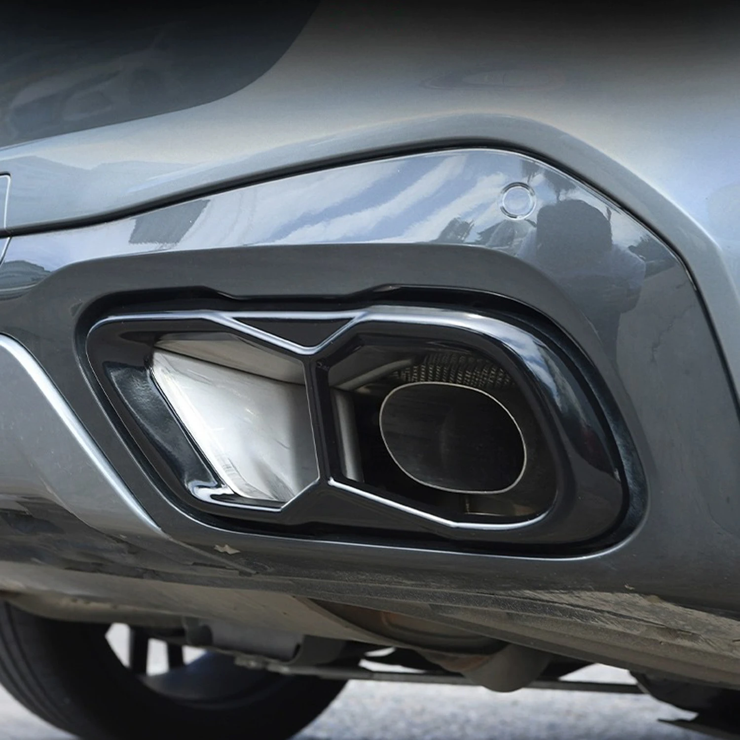 

For Mercedes-Benz GLC/GLE/GLS 2020-2022 Car Accessories Stainless Steel Rear Exhaust Muffler End Pipe Cover Trim