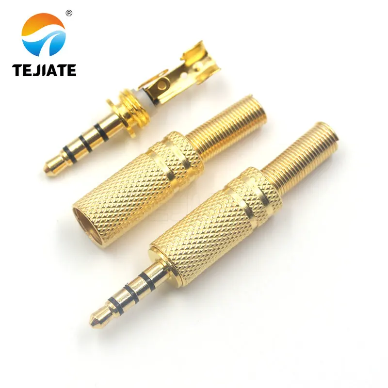 1 Pcs Auricolare Stereo Spina di 3.5 Mm Presa Audio Connettore di Saldatura Del Cavo 2/3/4 Tipo di Sezione Piccolo tre Core Placcato Oro