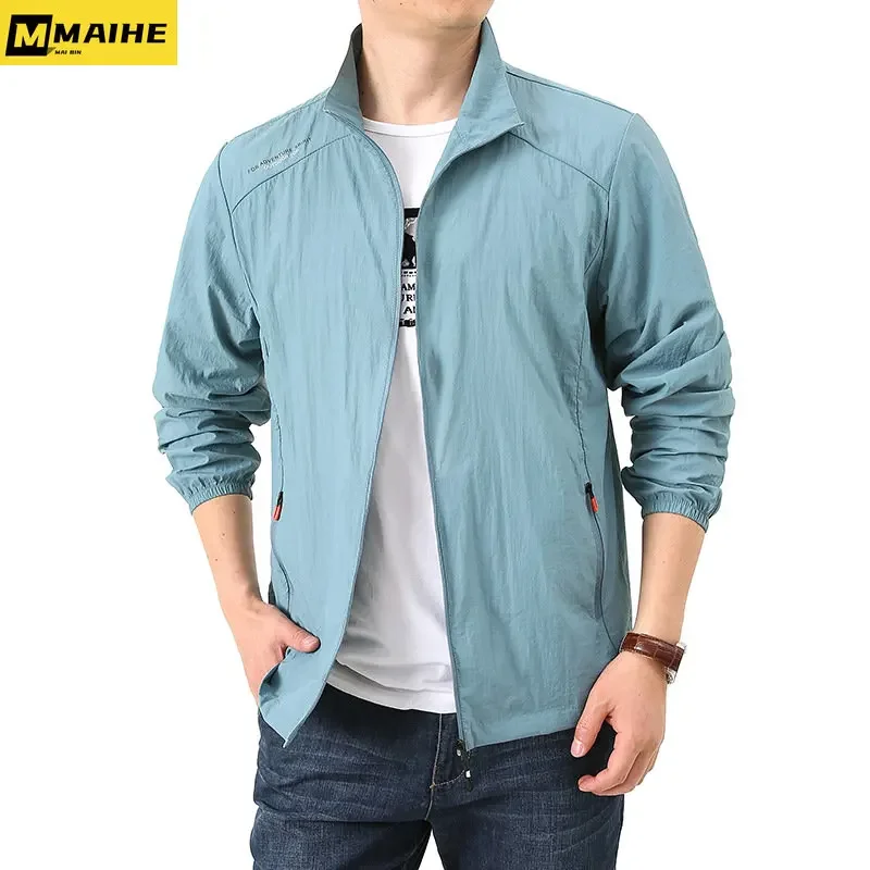 Sommer UV-Schutz Männer Outdoor-Kleidung schnell trocknen Haut Mantel Herren Sport Sonnenschutz Radfahren Wandern Angeln Camping Jacke 5xl