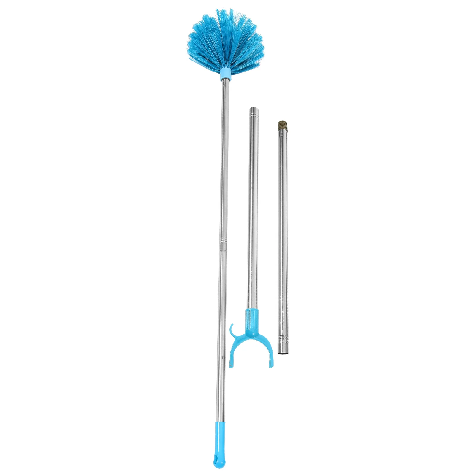 Telescopic Dust Brush Spider Web Remover Outdoor Cobweb Duster with Extension Pole Rod Plastic Broom for Ceiling