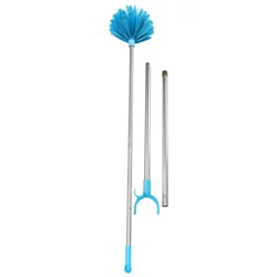 Telescopic Dust Brush Spider Web Remover Outdoor Cobweb Duster with Extension Pole Rod Plastic Broom for Ceiling