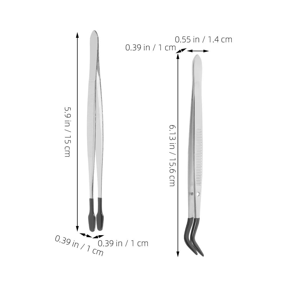 

2Pcs Multi-Use Metal Tweezers for Stamps Crafting Precision Work False Lash Handling and Laboratory Use Sticker Tweezers