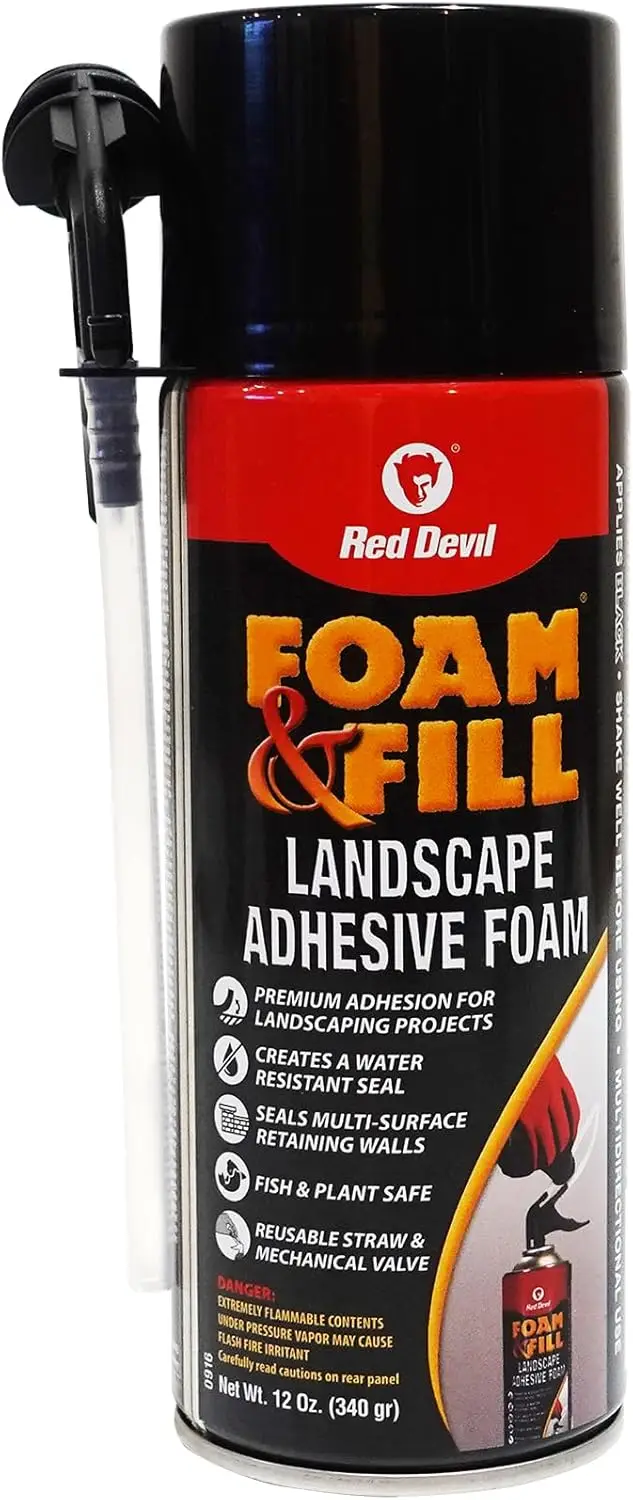 

0916 Spray Foam & Fill Landscape Adhesive Foam, Gap Filler, 12 oz, Black, 1 Pack