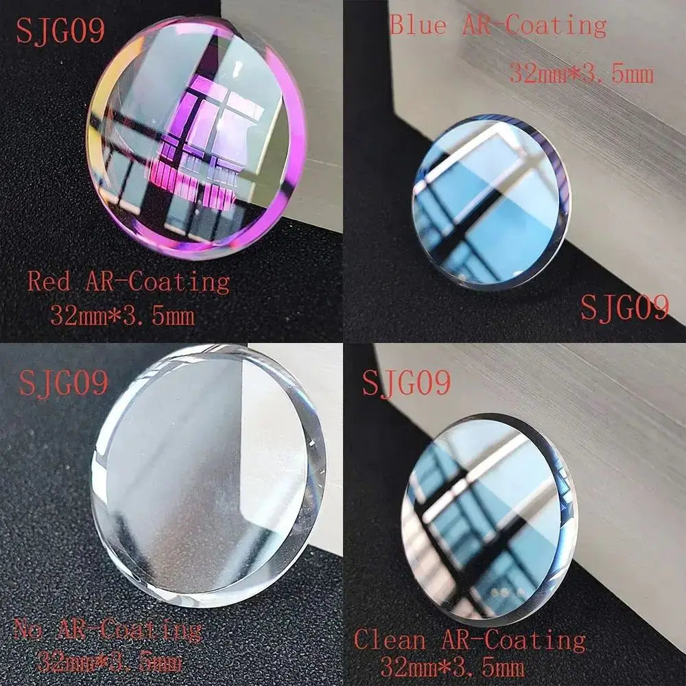 

Double Dome Sapphire Crystal 32mm*3.5mm Watch Glass Blue/Red/Clear AR Coating For 6105 6106 6119 6306 6309 Mod Parts Replacement