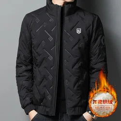 2023 Winter Men's Golf Wear Warm Jacket Cold Coat Printed Down Cotton Filled Golf Brand Hooded Neck Zipper Fashion Coat Clothing