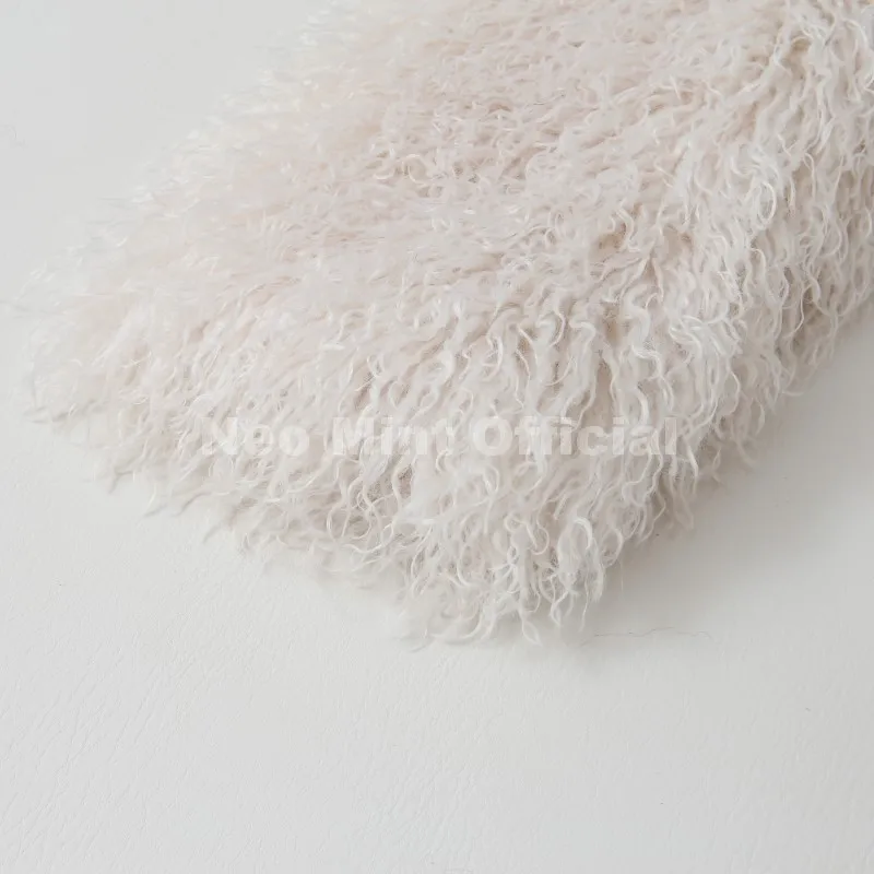 Neo Mint Winter 2025 Trend Burgundy Obsession Long Faux Mongolia Sheep Fur Jacket Coat Women Chic Lapel Collar Fluffy Overcoat