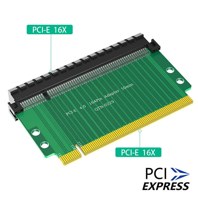 5CM High PCI Express 4.0 16X Riser Card PCI-E X16 to X16 Slot 180 Degree Extender PCIE X16 Connector Convert Adapter for Desktop