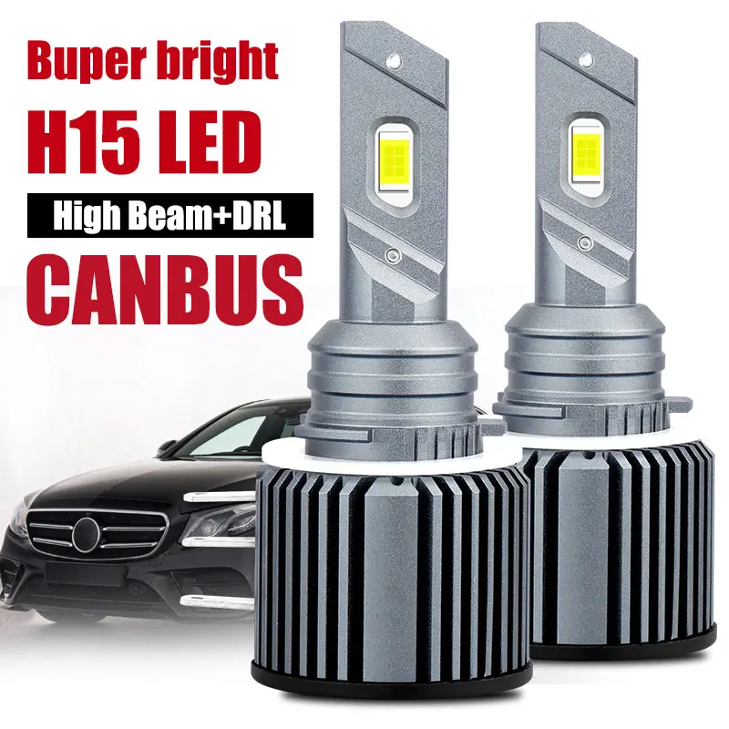 H15 LED Bulbs Canbus CSP Chip High Beam Headlight Daytime Running Lights for Audi Ford BMW Mercedes-Benz Land Rover Geely Zotye