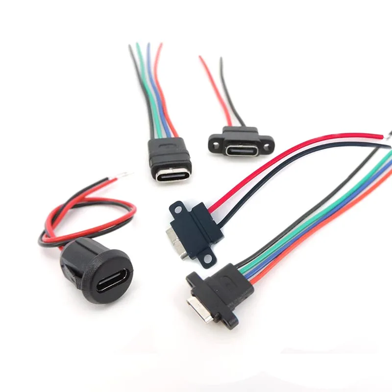 

Разъем USB 3.1 Type-C, 2-контактный, 4-контактный сварочный провод, гнездо, гнездо, резиновое кольцо, сильноточный порт быстрой зарядки A7