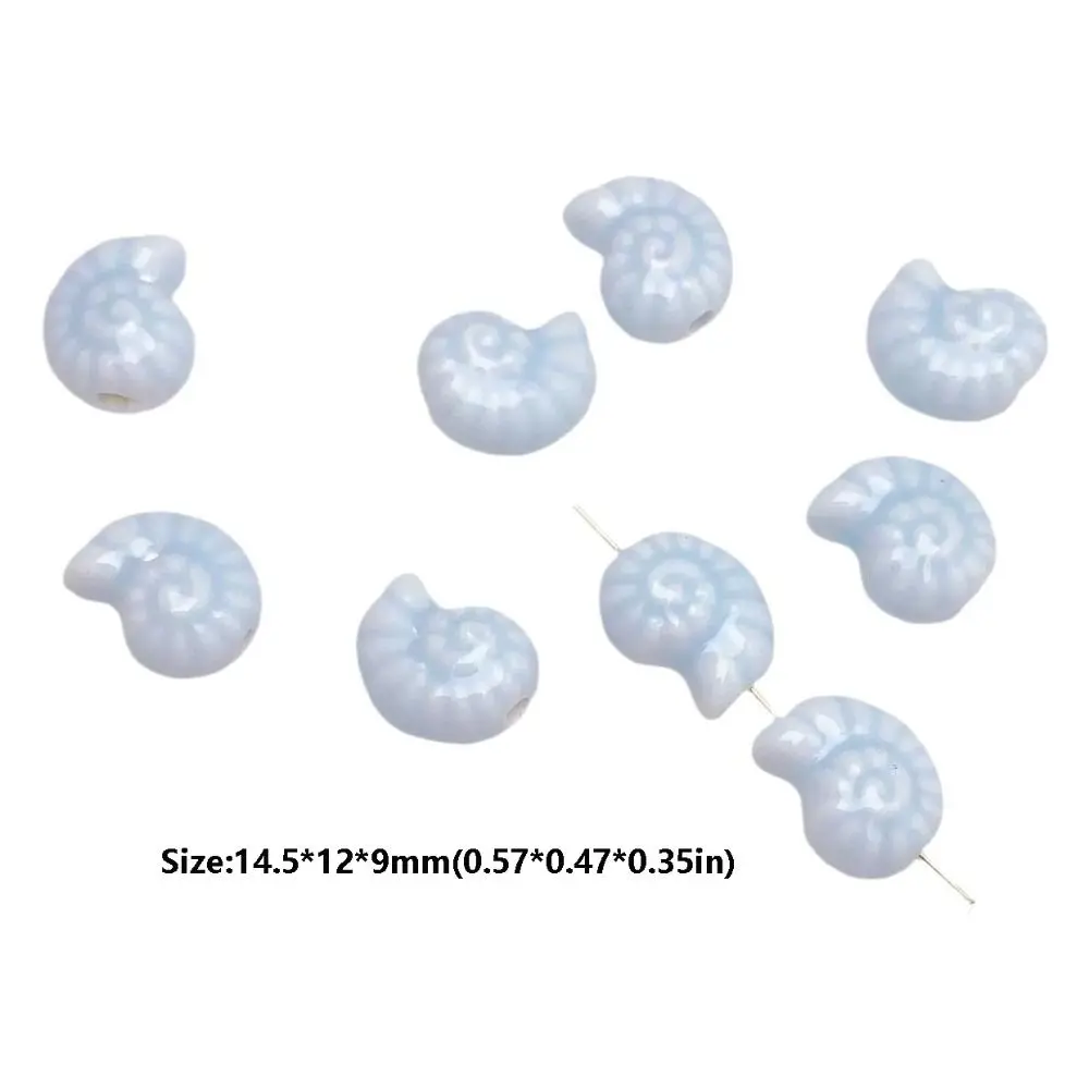 10pcs /bag Handmade Craft Snail Shell Bead Fresh Color Fashion Ceramic Spacer Loose Beads 3D Bracelet Making Kit