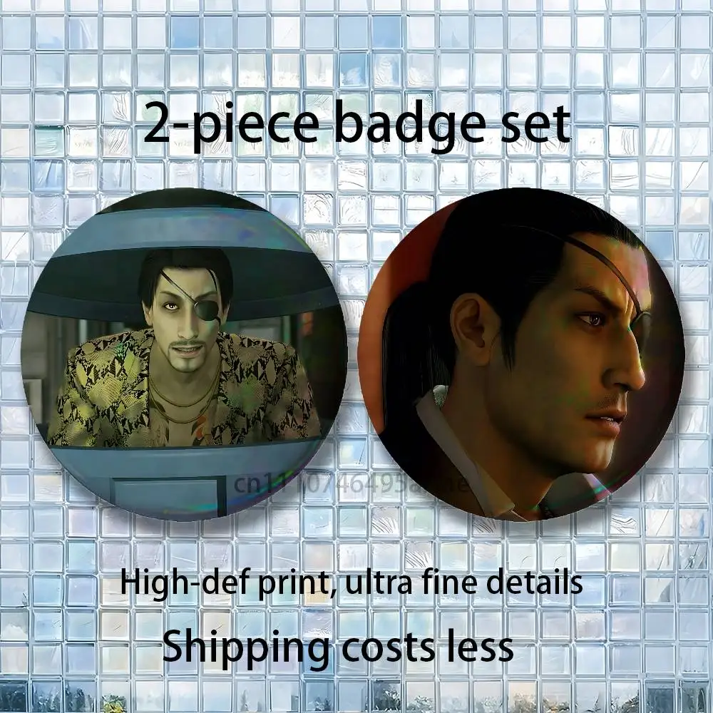 Game Y-Yakuzas Goro Majima 2-piece set Pins Backpack Clothes Jewelry Accessories Cartoon Round Brooch Button Badge Gifts
