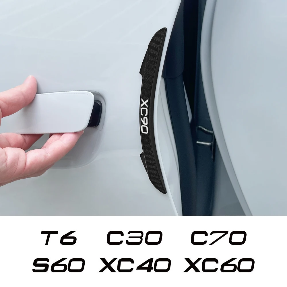 4PCS Car Door Edge Anti-Collision Strip Sticker Auto Accessories For Volvo XC90 XC60 S60 C70 XC40 V40 XC70 V70 V60 S40 V90 S90