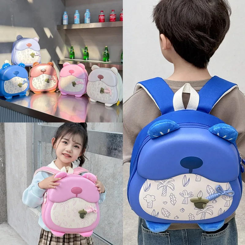 

1pc Simple and Trendy Children's Niche Design Backpack Stylish Cartoon Schoolbag for Boy and Girls in Kindergartens Oxford Cloth