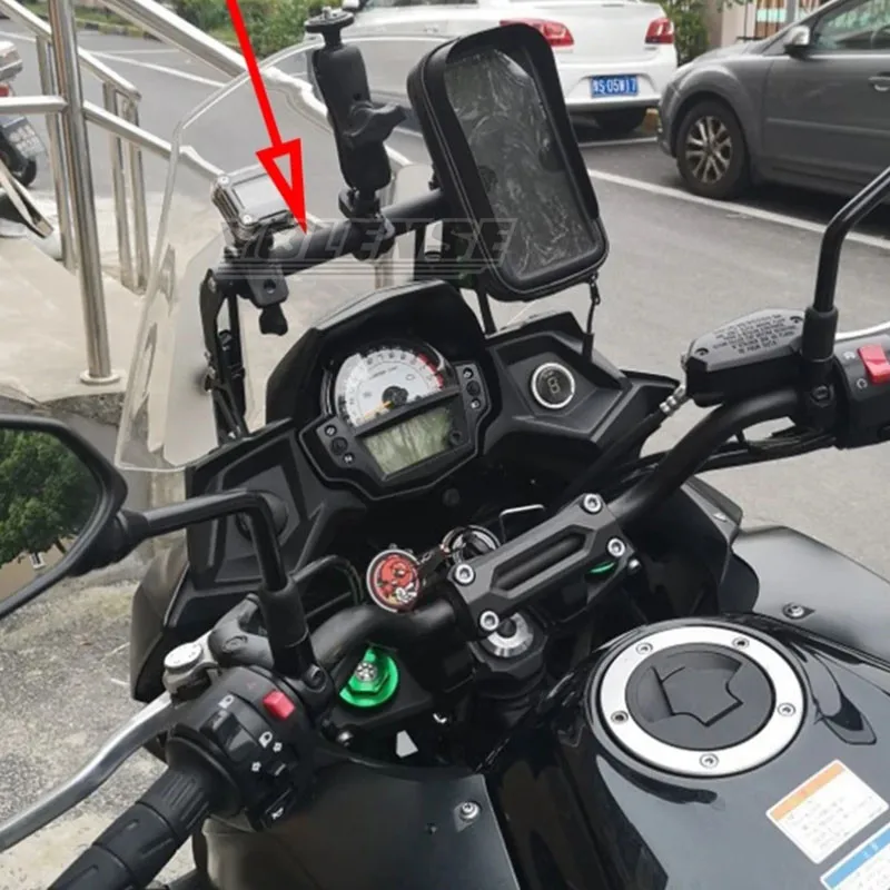 اكسسوارات الدراجات النارية حامل هاتف المحمول حامل دعم نظام تحديد المواقع والملاحة قوس ل Versys 650 KLE650 2015-2025 #6