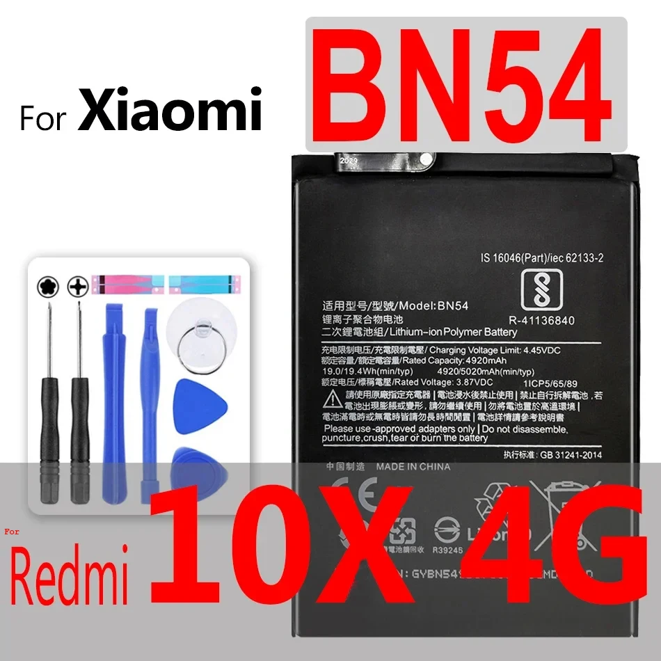 BN31 BN41 BN43 BM46 Battery For Xiaomi Redmi Note 3 3S 3X 4 Prime 4X 4A 5 Plus 5A 6 Pro 6A 7 7A 8 8A 8T 9 9A 9S 10X