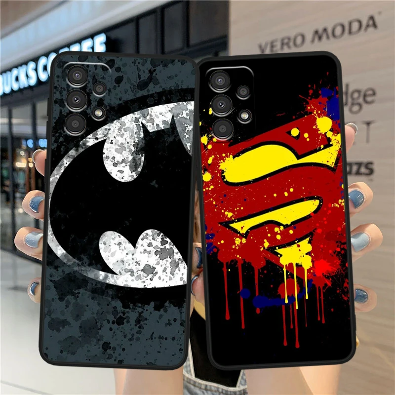 Superhero Superman For Samsung A90 A80 A70S A60 A50S A40 A30S A20E A20S A10S Silicone Black Phone Case