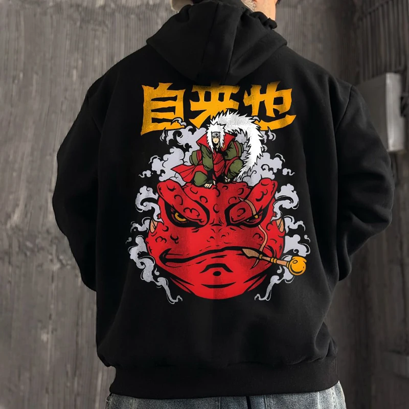 

Naruto NARUTO Also Printed Hoodie Men's Fleece Thickened Autumn and Winter Loose Large Size Sweater Jacket