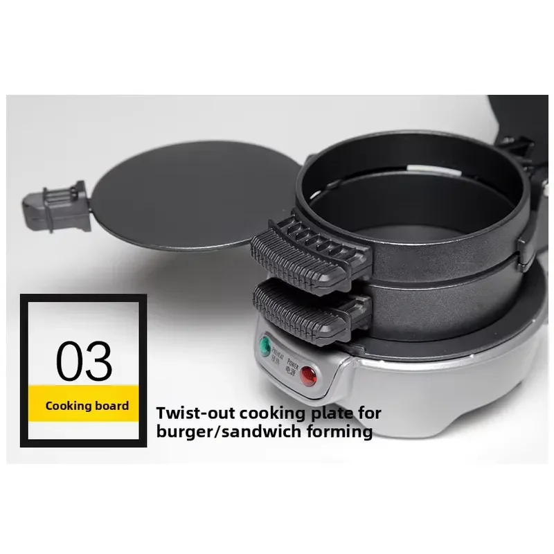3 in 1 Electric Sandwich Maker Machine for Toast Hamburger Waffle Iron Non Stick Breakfast Kitchen Appliance Home Cooking