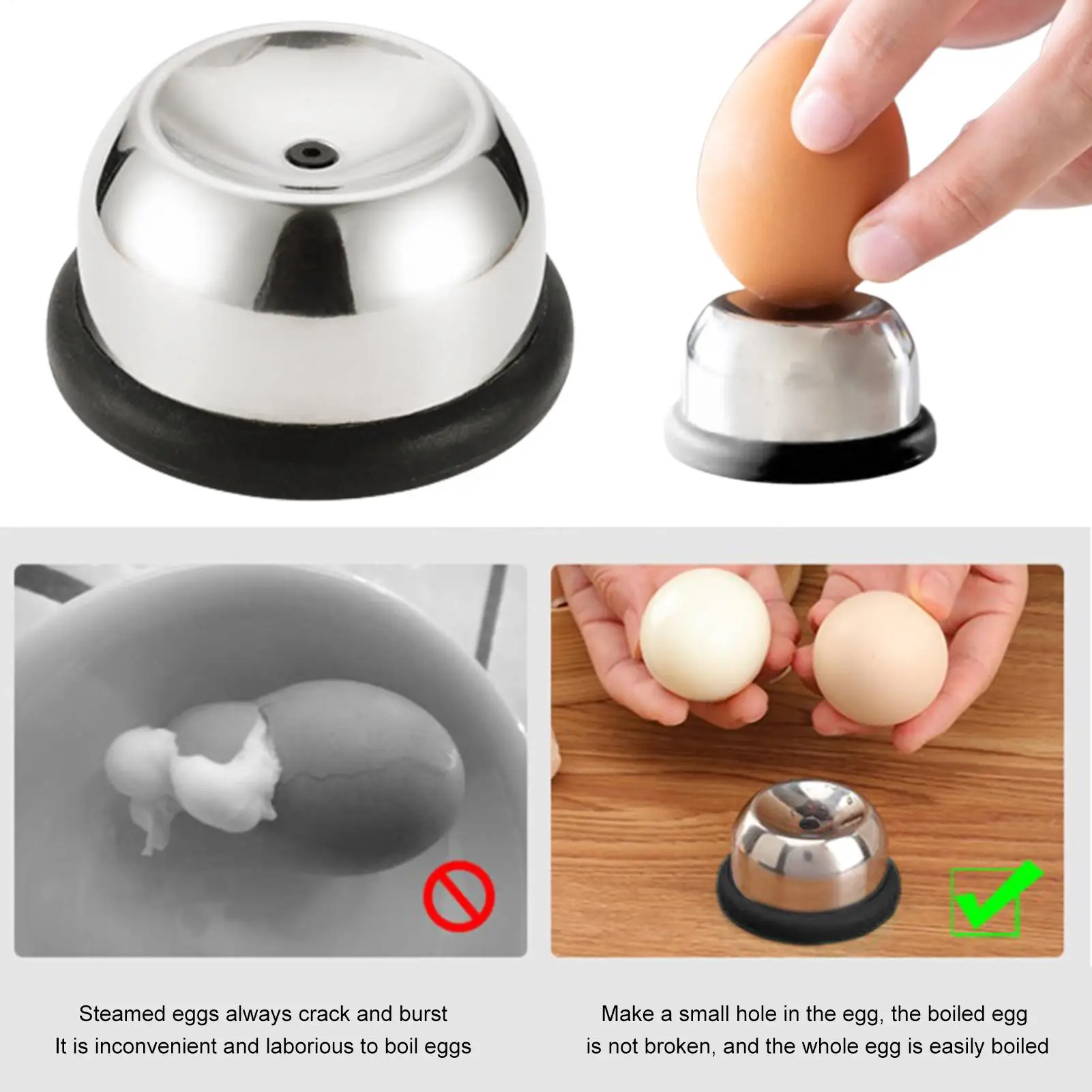 Egg Piercer for Raw Eggs 304 Stainless Steel Needle Egg Punch Eggs Hole Puncher For Easy Peeling Boiled Eggs Kitchen Gadgets
