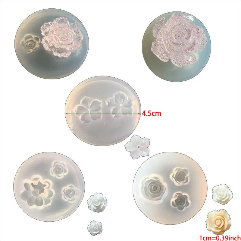 5 pçs flor gota cola molde silicone epóxi molde diy chaveiro artesanato molde transporte da gota