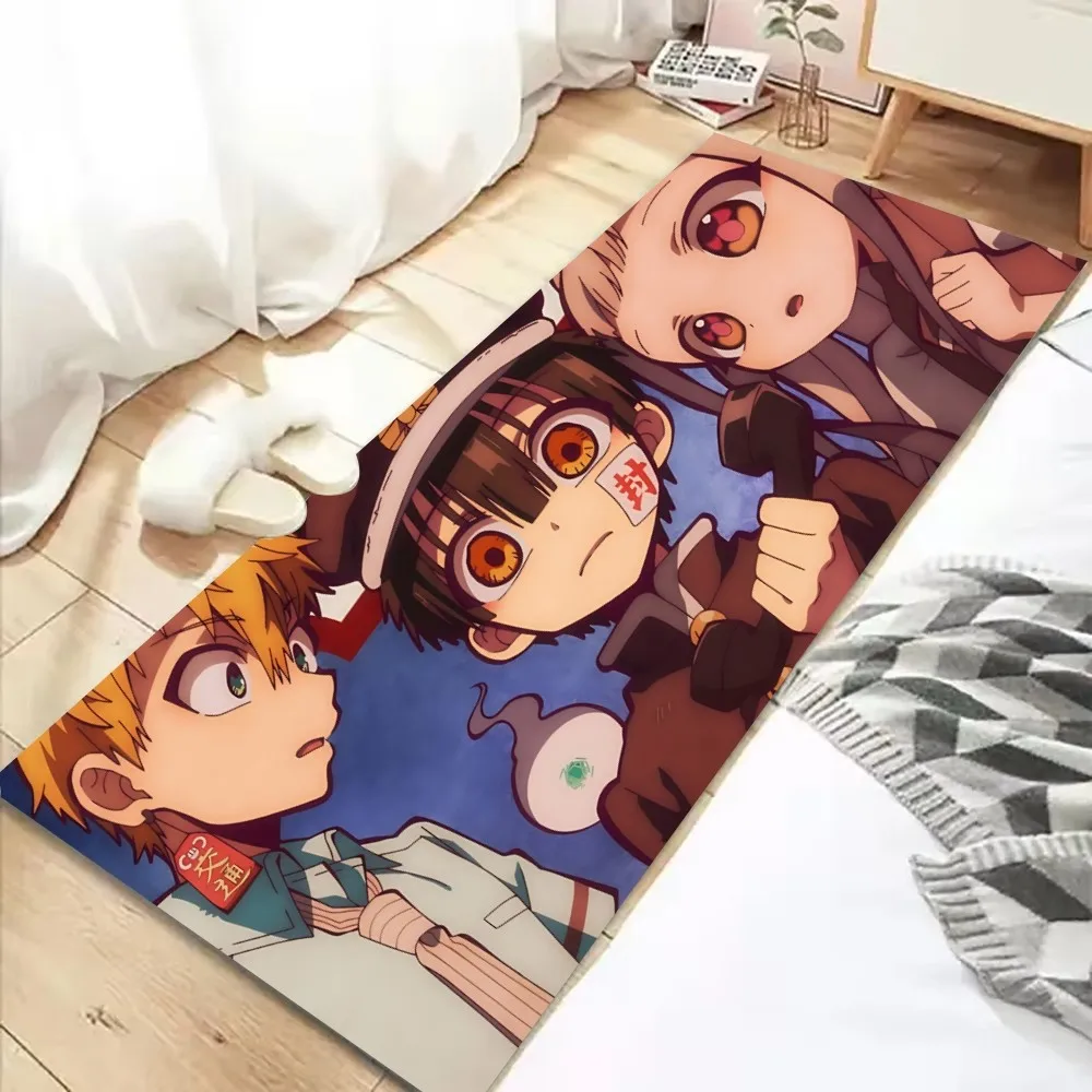 Anime Toilet-bound Hanako-kun Floor Mat Graphic Printed Flannel Doormats For Bathroom Kitchen Entrance Carpet Home Decor