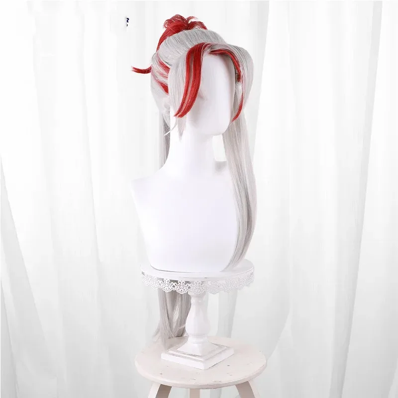 

ss13Heartsteel Game Мужчины Длинные Волосы Красный Серебристый Бесплатная Кепка Для Парика Heartsteel Yone Косплей