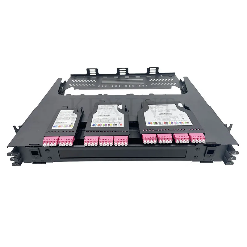 

KEXINT High Density Datacenter 1U Patch Panel ODF Fiber Optical Enclosures MPO/MTP Cassettes Distribution Frame Rack Mount