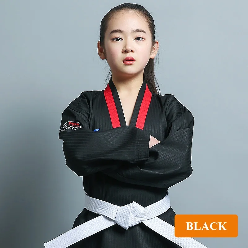 Uniforme de Taekwondo para actuación en artes marciales, Dobok WTF, Taekwondo, azul, rojo, negro, verde y rosa