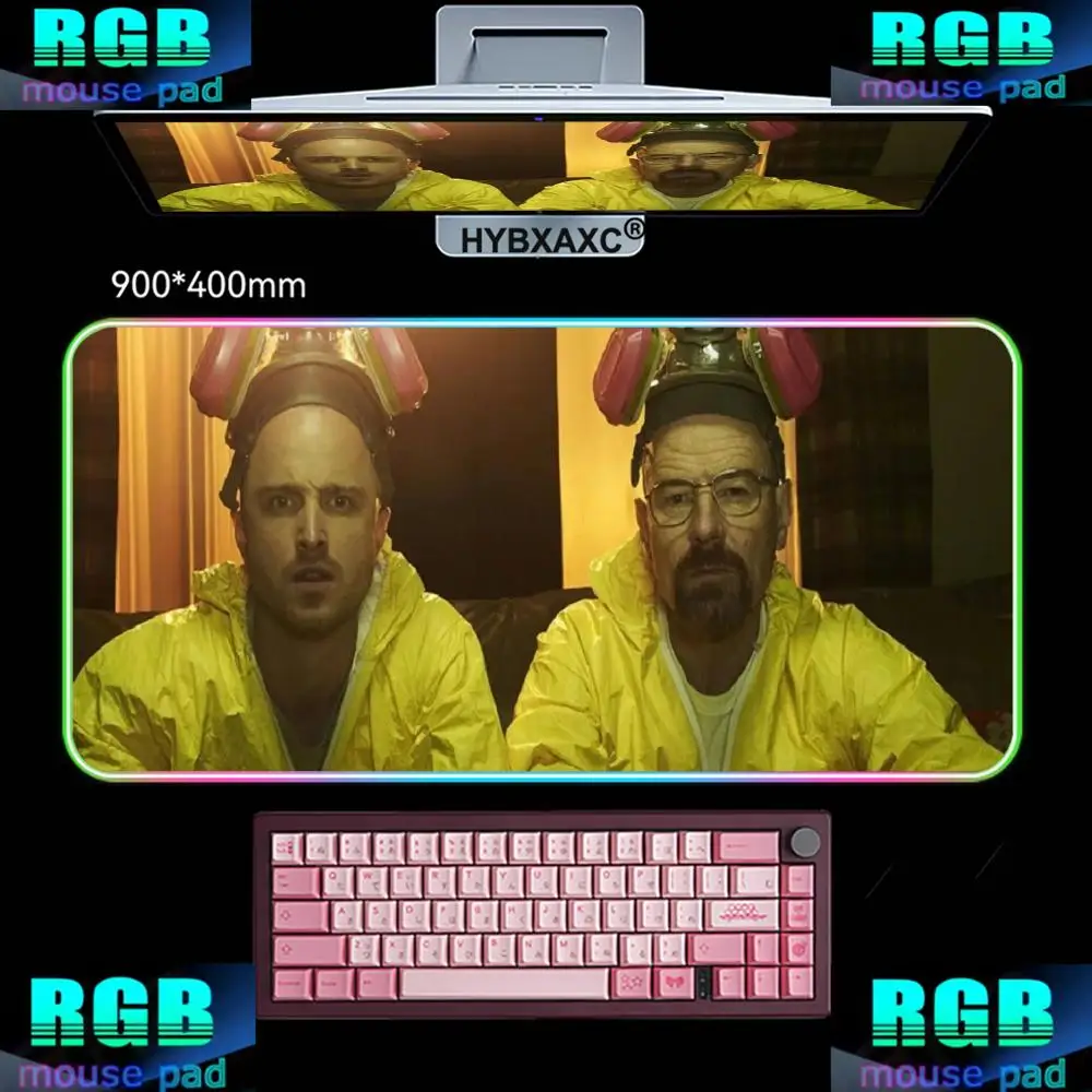 

LED RGB HD TV Breaking Bad Mouse Pad Non-slip Rubber Gamer Balance Computer Mat Decoracion Deskmat Laptop Office Large HYBXAXC