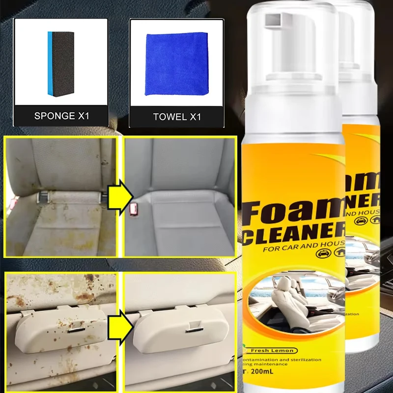 

Multi-Purpose Foaming Cleaner Leather Cleaner Remover Spray Car Interior Household Stain Remover Car Cleaning Tools