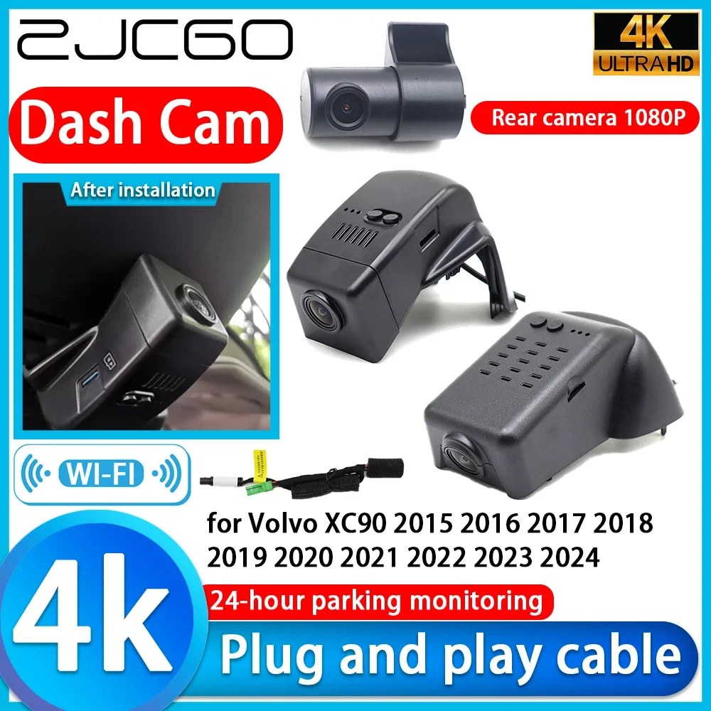 Video Recorder 4K UHD Plug and Play DVR Dash Cam for Volvo XC90 2015 2016 2017 2018 2019 2020 2021 2022 2023 2024
